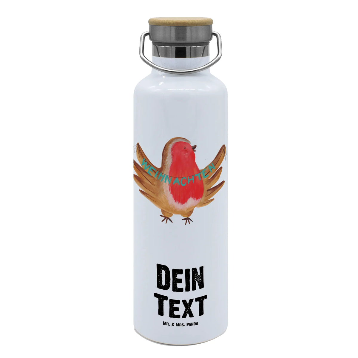 Personalised drinks bottle robin Christmas Winter, Christmas, Christmas time, snow, Christmas greeting, Christmas motif, Merry Christmas, winter, xmas, bird, Christmas Eve