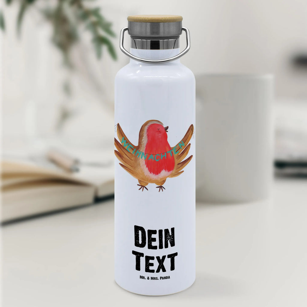 Personalised drinks bottle robin Christmas Winter, Christmas, Christmas time, snow, Christmas greeting, Christmas motif, Merry Christmas, winter, xmas, bird, Christmas Eve