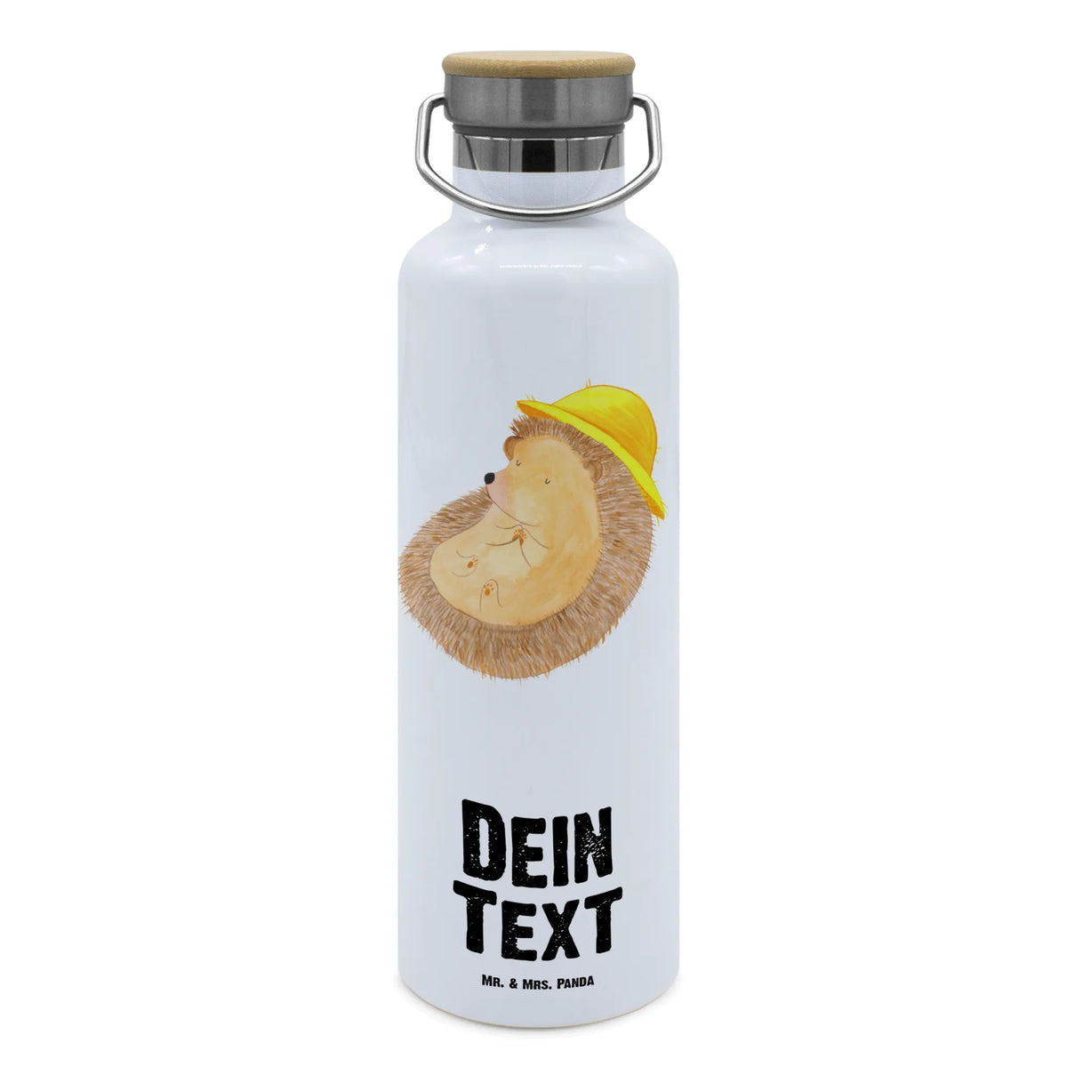 Personalised drinks bottle Hedgehog Pray small animals, cute, funny, cute animal motives, hand drawn, small world, funny sayings, good mood, happy, gifts, gift ideas, special gifts, animal lover, card, God, gratitude, be grateful, life, Amen, hedgehog with hat, sun hat, pray, enjoy, hedgehog