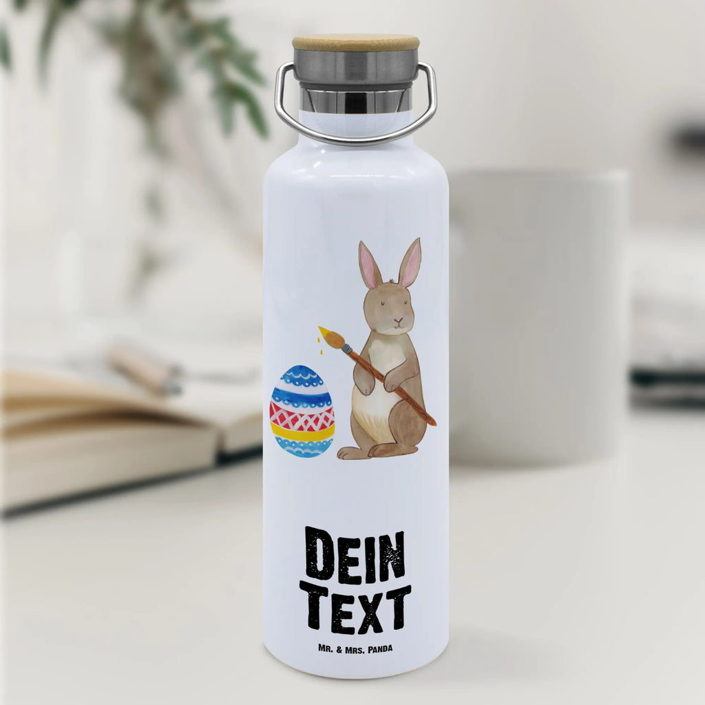 Personalised drinks bottle Hare painting eggs Easter, Easter bunny, Easter greetings, rabbit, Easter flower, painted Easter eggs, Easter egg, egg painting, Happy Easter