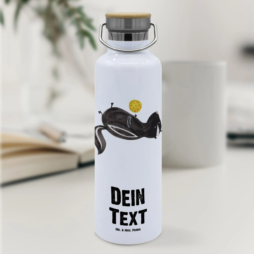 Personalised drinks bottle skunk ball Skunk, wisdom, wild animal, predator, playful, stinker, stinky, skunk