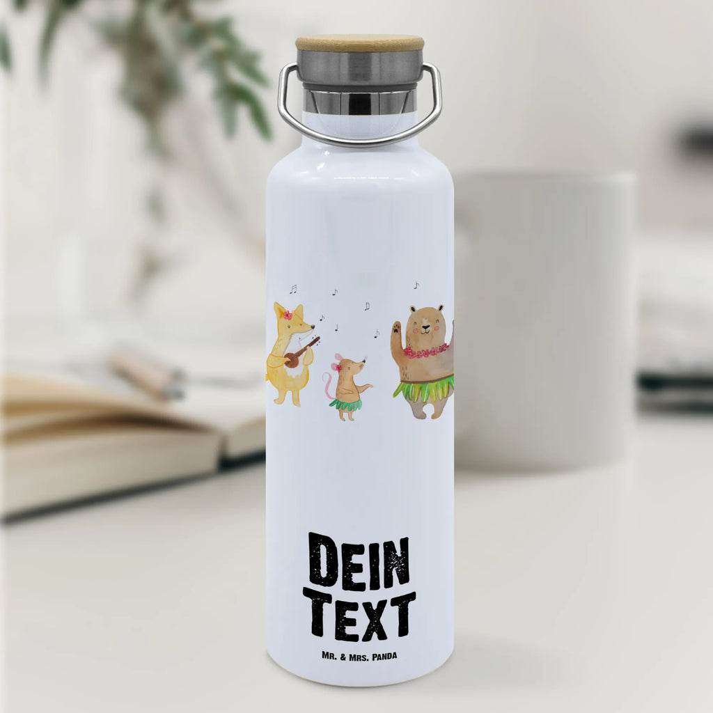 Personalised drinks bottle forest animals Aloha small animals, cute, funny, cute animal motives, hand drawn, small world, funny sayings, good mood, happy, gifts, gift ideas, special gifts, animal lover, card, aloha, laughter, forest animals, dancing, music, life, hedgehog, rabbit, forest, bear