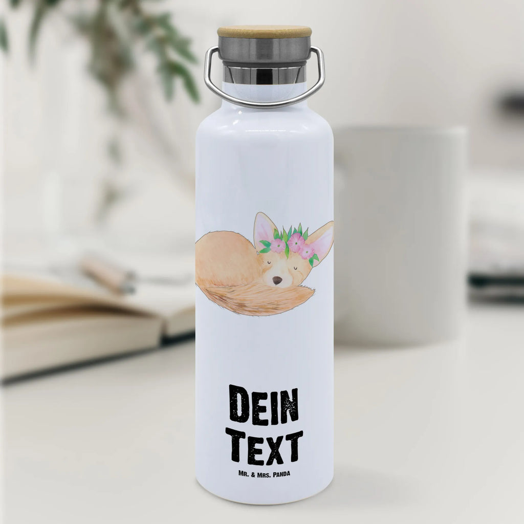Personalised drinks bottle desert fox Flower Africa, flowers, desert, desert fox, happy, wreath of flowers