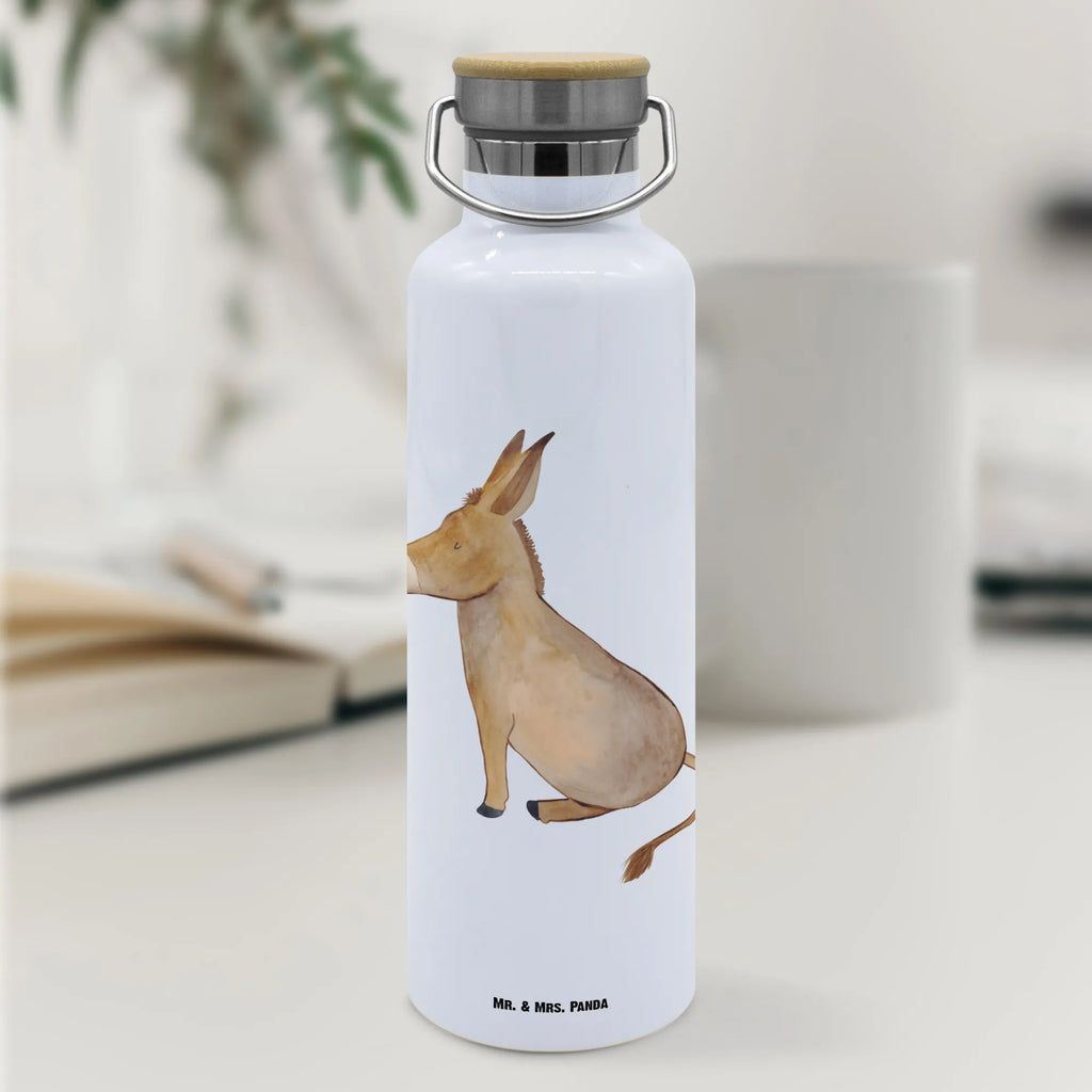 Drinks bottle Donkey small animals, cute, funny, cute animal motives, hand drawn, small world, funny sayings, good mood, happy, gifts, gift ideas, special gifts, animal lover, card, wisdom, happiness in life, courage, aim in life, Donkey, goal, courage to face life