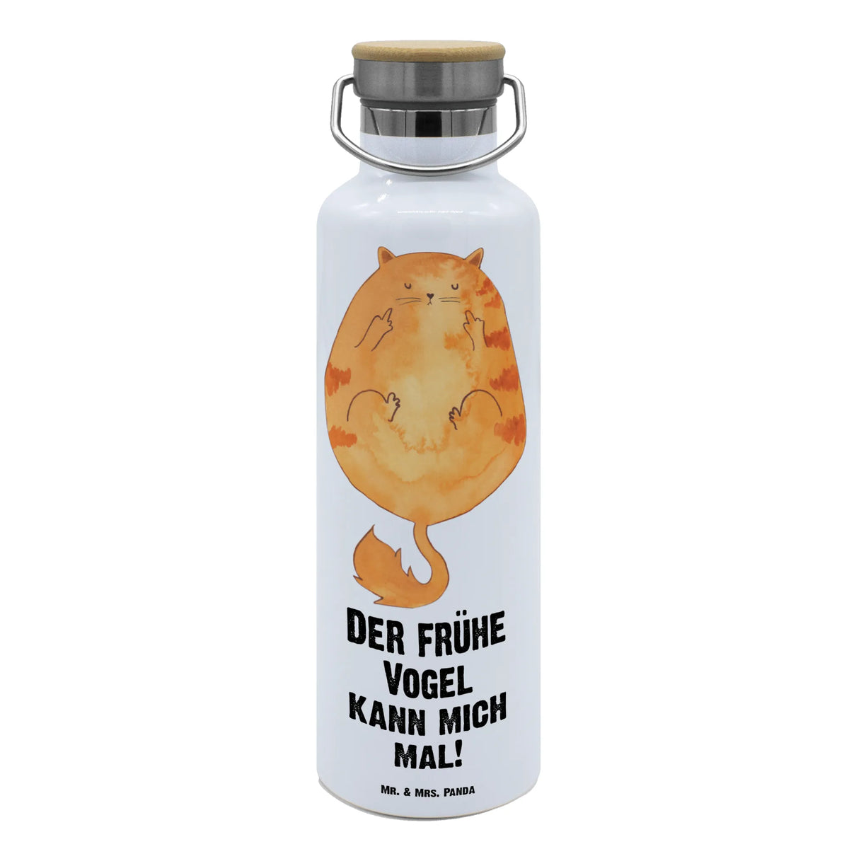 Drinks bottle Cat Early riser cat, tomcat, kitty, meow, kitten, housecat, mama cat, love cats, cat image, cat fan, cat lover, cat fancier, cat decoration, gift for cat lover, cat owner, funny cats, cat sayings, cat motto, funny cat gifts, fan merchandise, cat stuff, animal lover, cats, pussy, morning grumbler, The early bird can kiss my ass, coffee, early riser