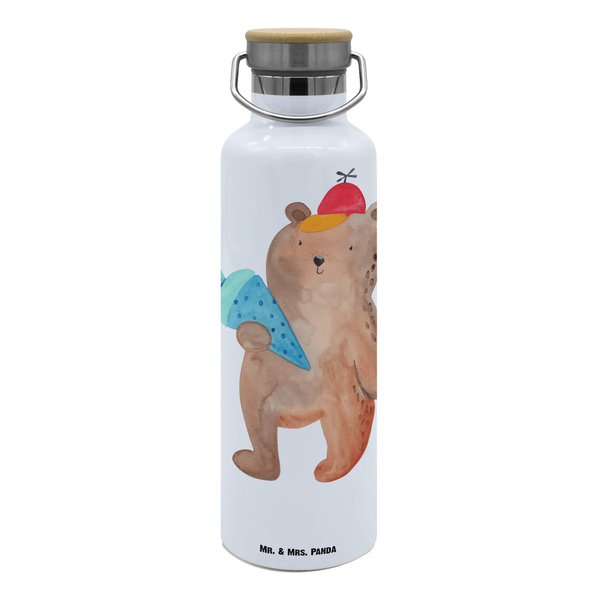 Drinks bottle bear School cone bear, teddy, teddy bear, cuddly toy, Starting school, School bag, First day of school gift, Bear motif, School enrolment gift, School gift, Primary school