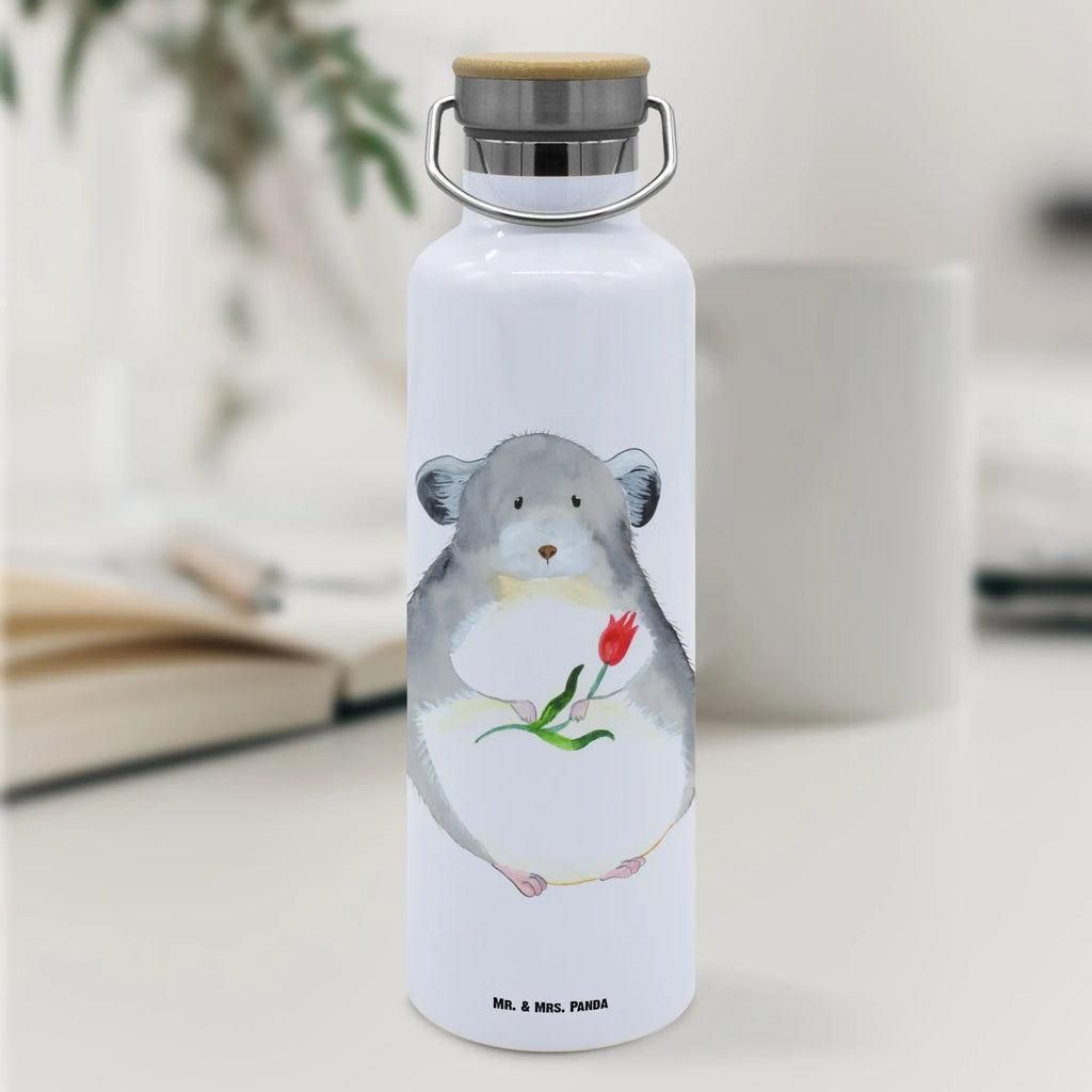 Drinks bottle chinchilla flower small animals, cute, funny, cute animal motives, hand drawn, small world, funny sayings, good mood, happy, gifts, gift ideas, special gifts, animal lover, card, depression, office life, heartache, office, grief, chaos, being sad, happiness, chinchilla, chinchillas