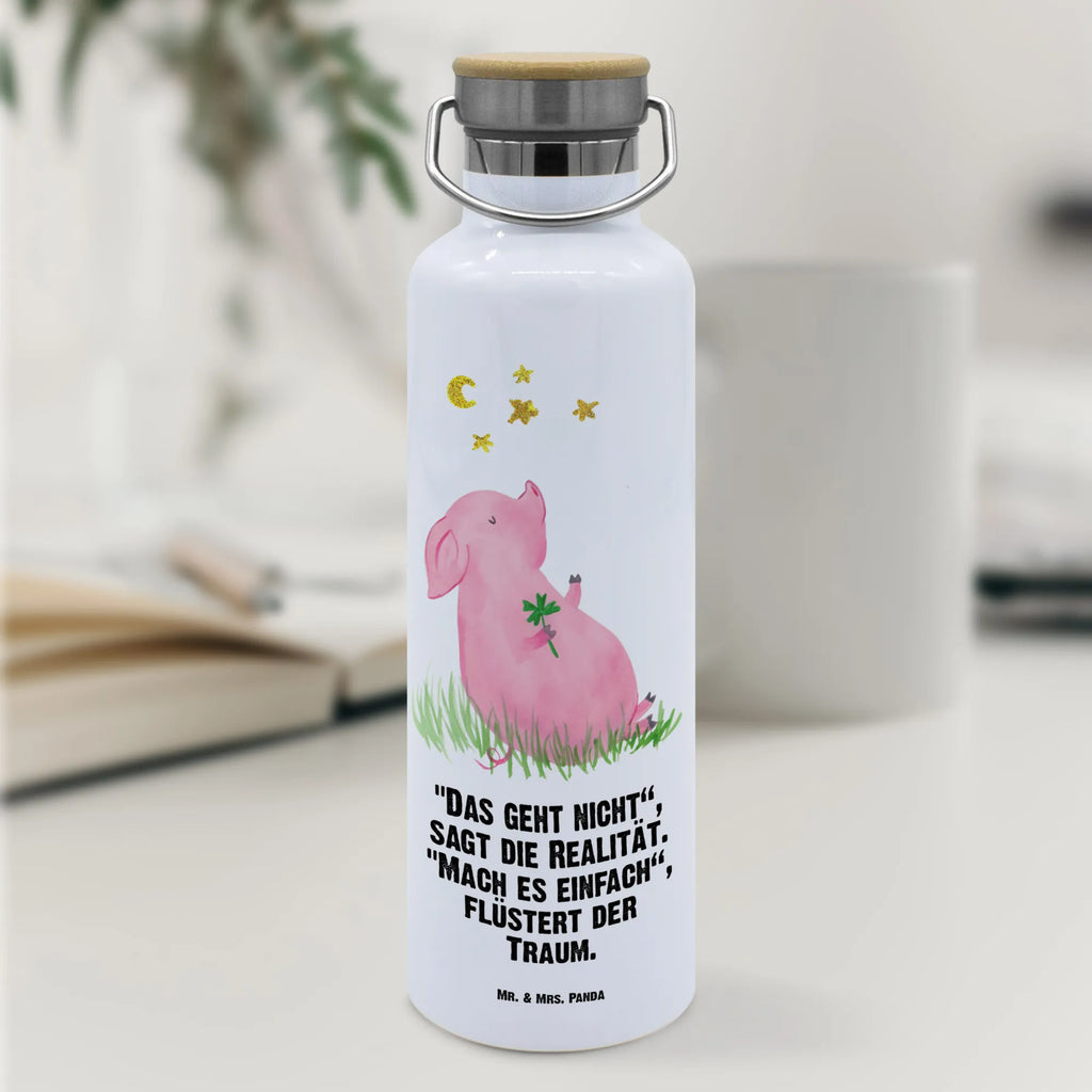 Drinks bottle Pig Luck small animals, cute, funny, cute animal motives, hand drawn, small world, funny sayings, good mood, happy, gifts, gift ideas, special gifts, animal lover, card, pig, dreams, goals, lucky charm, motivation, Lucky bastard. Luck, stars, piglet, asterisks