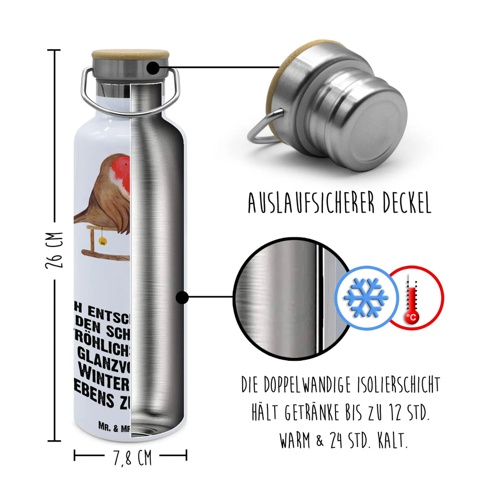 Trinkflasche Rotkehlchen Schlitten Vakuumflasche, Trinkflasche Aus Edelstahl, Edelstahl Trinkflasche, Trinkgefäß, Getränkeflasche, metallflasche, wasser trinkflasche, Wasserflasche, Isolierflasche, isolier trinkflasche, Thermoflasche, Thermo-Trinkflasche, Isolierte Trinkflasche, metall trinkflasche, Thermosflasche, Trinkflasche, thermos trinkflasche, große wasserflasche, große thermosflasche, thermobottle, getränkebehälter, große trinkflasche, Edelstahlflasche, Trinkbehälter, Weihnachten, Winter, Weihnachtsdeko, Nikolaus, Advent, Heiligabend, Wintermotiv, Vogel, Schlitten
