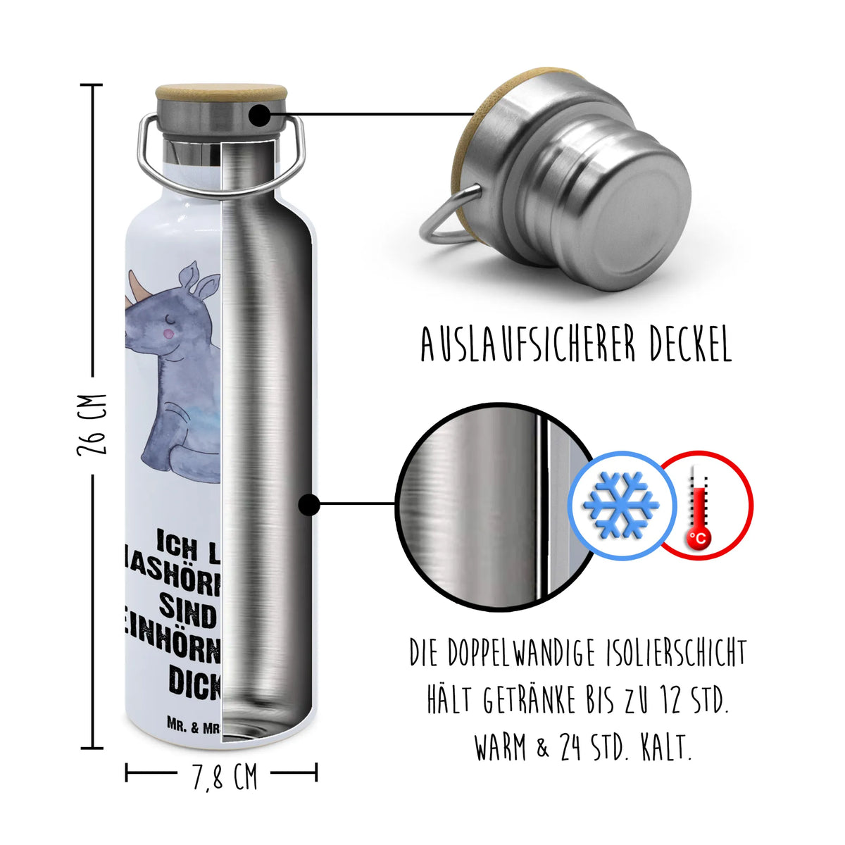 Trinkflasche Einhorn Nashorn große trinkflasche, Warmhalteflasche, Trinkflasche, thermobottle, Vakuumflasche, getränkebehälter, metall trinkflasche, Isolierte Trinkflasche, Thermosflasche, feldflasche, Trinkbehälter, thermos trinkflasche, Trinkgefäß, Thermo-Trinkflasche, Edelstahlflasche, Trinkflasche Aus Edelstahl, große wasserflasche, isolier trinkflasche, große thermosflasche, metallflasche, Getränkeflasche, wasser trinkflasche, Wasserflasche, Unicorn, Einhorn, Einhörner, Einhorn Deko, Nashorn, Witzig, Zoo, Glitzer, Erwachsenwerden, Lustig, Regenbogen, Einhornpower, Nashörner
