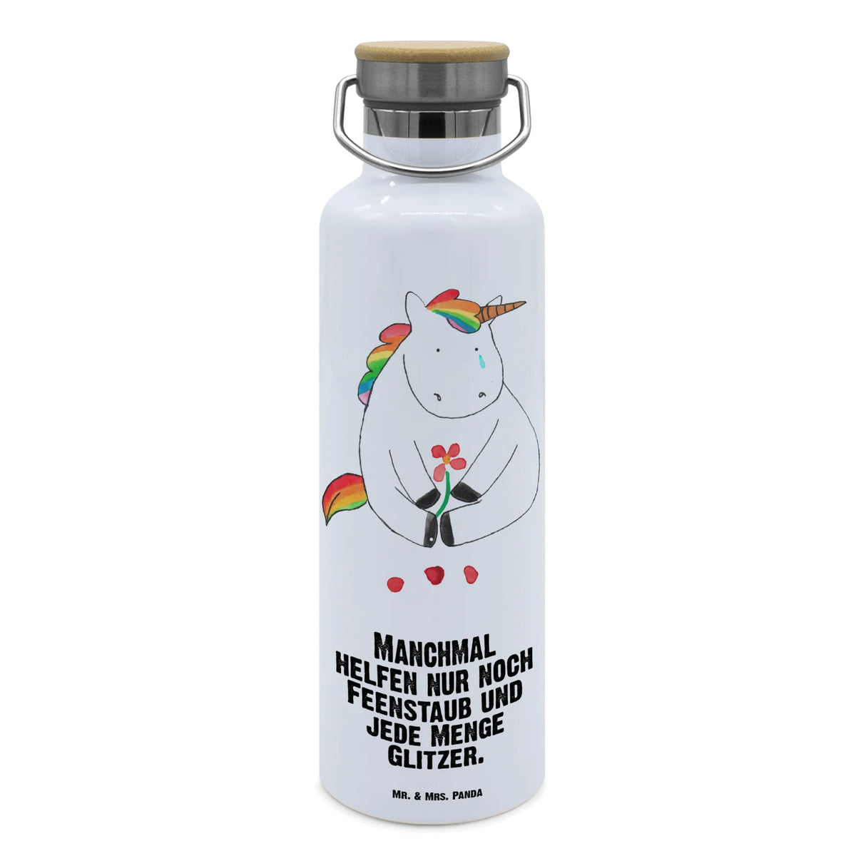Trinkflasche Einhorn Traurig Thermo-Trinkflasche, feldflasche, Trinkgefäß, Trinkflasche Aus Edelstahl, metall trinkflasche, Wasserflasche, isolier trinkflasche, metallflasche, Isolierte Trinkflasche, große trinkflasche, Edelstahlflasche, große thermosflasche, wasser trinkflasche, Vakuumflasche, Trinkflasche, Thermosflasche, Trinkbehälter, getränkebehälter, thermobottle, große wasserflasche, Getränkeflasche, thermos trinkflasche, Warmhalteflasche, Unicorn, Einhorn, Einhörner, Einhorn Deko, Glitzer, Blume, Grußkarte, Freunde, Liebe, Trauer, Trösten. Freundschaft