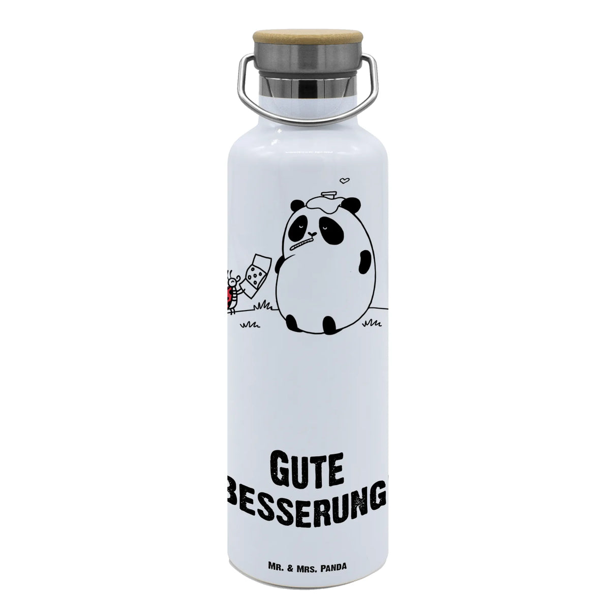 Trinkflasche Panda Gute Besserung Thermo-Trinkflasche, feldflasche, Isolierte Trinkflasche, große trinkflasche, isolier trinkflasche, thermos trinkflasche, wasser trinkflasche, Edelstahlflasche, Trinkbehälter, Vakuumflasche, Wasserflasche, große wasserflasche, große thermosflasche, Trinkflasche Aus Edelstahl, Getränkeflasche, Trinkgefäß, Trinkflasche, metallflasche, getränkebehälter, thermobottle, metall trinkflasche, Warmhalteflasche, Thermosflasche