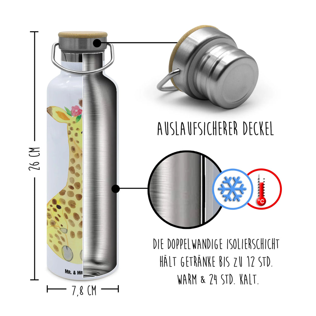 Drinks bottle giraffe flower wreath Edelstahlflasche, Trinkflasche, metall trinkflasche, getränkebehälter, Isolierte Trinkflasche, thermobottle, Thermoflasche, Thermo-Trinkflasche, Thermosflasche, Trinkflasche Aus Edelstahl, thermos trinkflasche, Trinkgefäß, metallflasche, isolier trinkflasche, Vakuumflasche, Isolierflasche, wasser trinkflasche, Edelstahl Trinkflasche, große thermosflasche, Getränkeflasche, Wasserflasche, große wasserflasche, große trinkflasche, Trinkbehälter, Afrika, Wildtiere, Giraffe, Selbstliebe, Freundin, Abenteurer, Blumenkranz