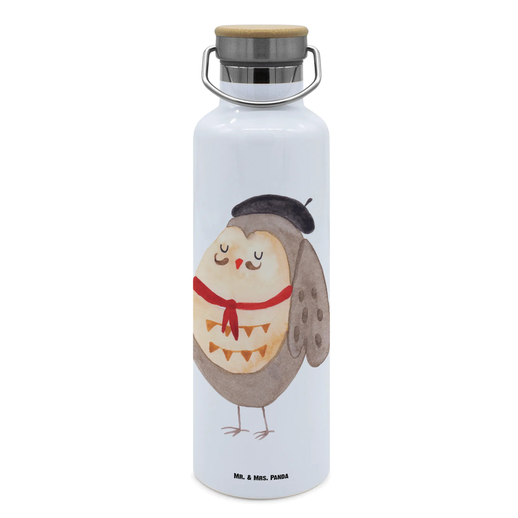 Drinks bottle Owl France owl, forest animal, bird, nocturnal, gift ideas, birthday present, illustrated, funny, romantic gift, owl decor, hibou, Say beautiful, Owls, France, Life is beautiful, Say French, La vie est belle, Owl, Owl decoration
