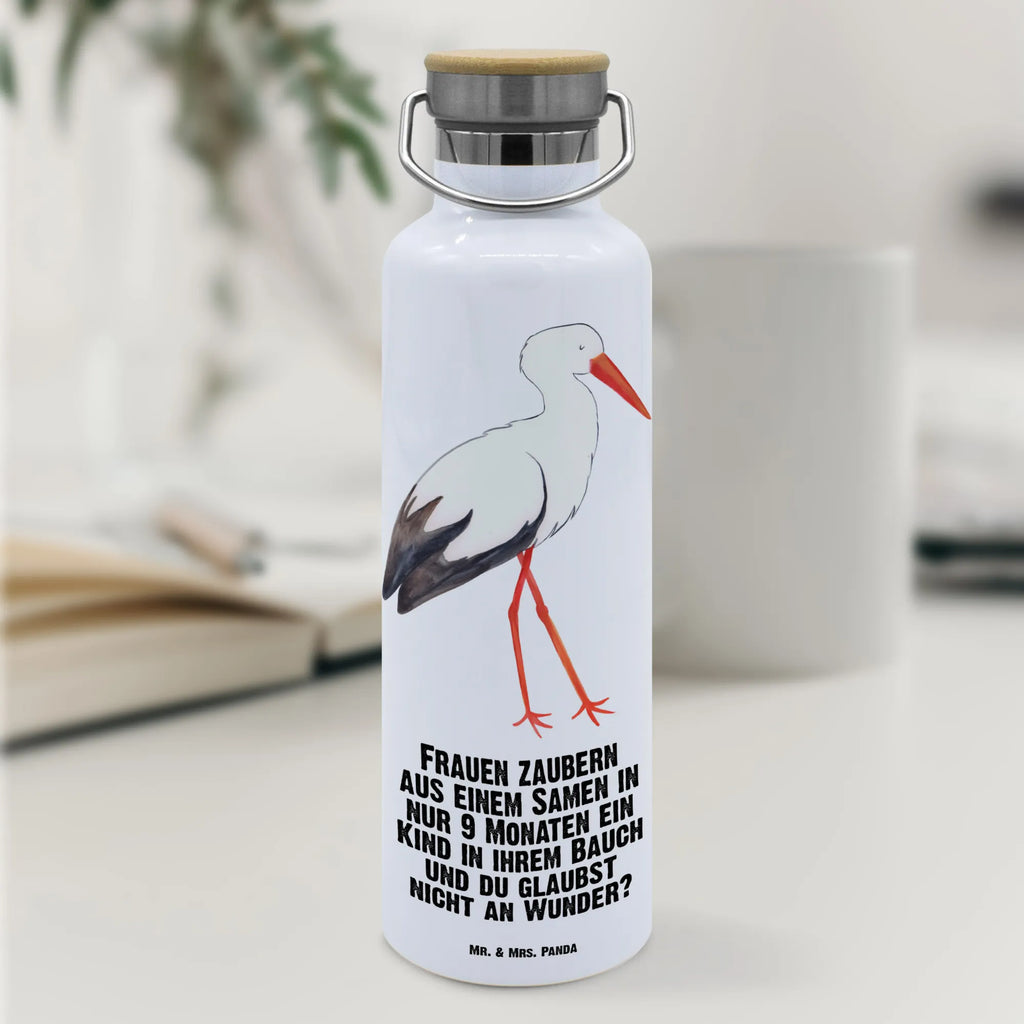 Drinks bottle Stork small animals, cute, funny, cute animal motives, hand drawn, small world, funny sayings, good mood, happy, gifts, gift ideas, special gifts, animal lover, card, mothers, baby bump, stork, birth, pregnant, pregnancy, mother, becoming a mother, baby