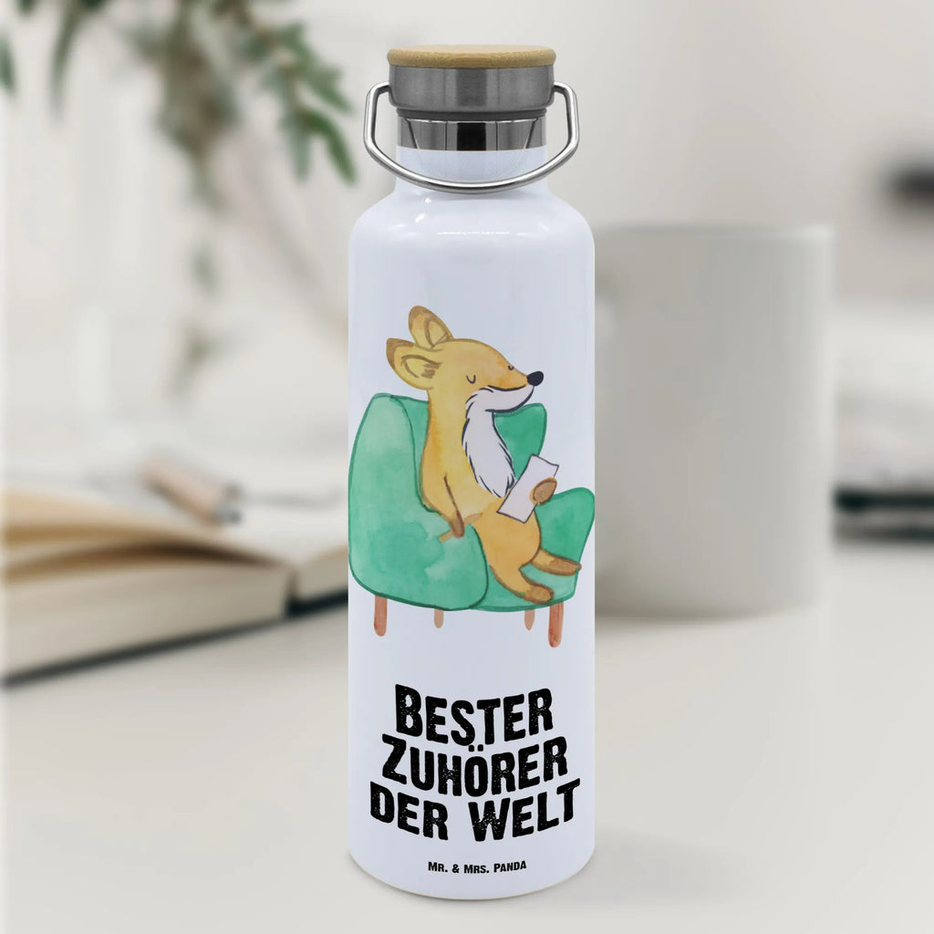 Drinks bottle Fox Best listener in the world for, thank you, gift, giving, birthday, birthday present, gift idea, souvenir, make you happy, gift tip, help, listening ear, Listener, friend, helpful