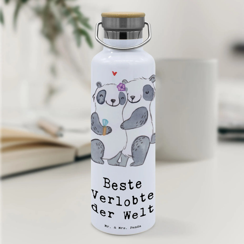 Drinks bottle panda Best Fiancée in the World for, thank you, gift, giving, birthday, birthday present, gift idea, souvenir, make you happy, gift tip, betrothal, fiancee, wife, future, marriage, girlfriend, wedding, dream girl