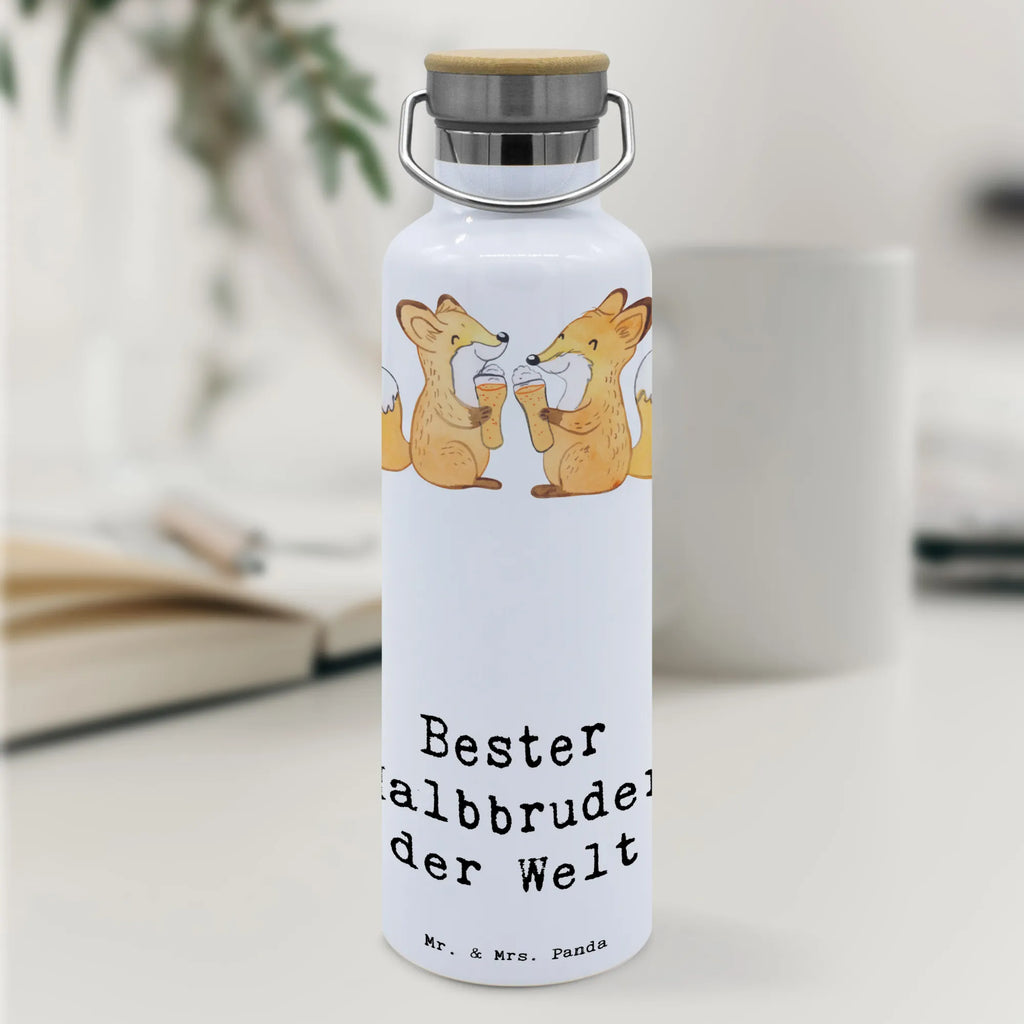 Drinks bottle Fox Best Half Brother in the World for, thank you, gift, giving, birthday, birthday present, gift idea, souvenir, make you happy, gift tip, siblings, present, son, sister, brother, brudi, step siblings, best, step brother, brother heart, step, trifle, family, Half brother