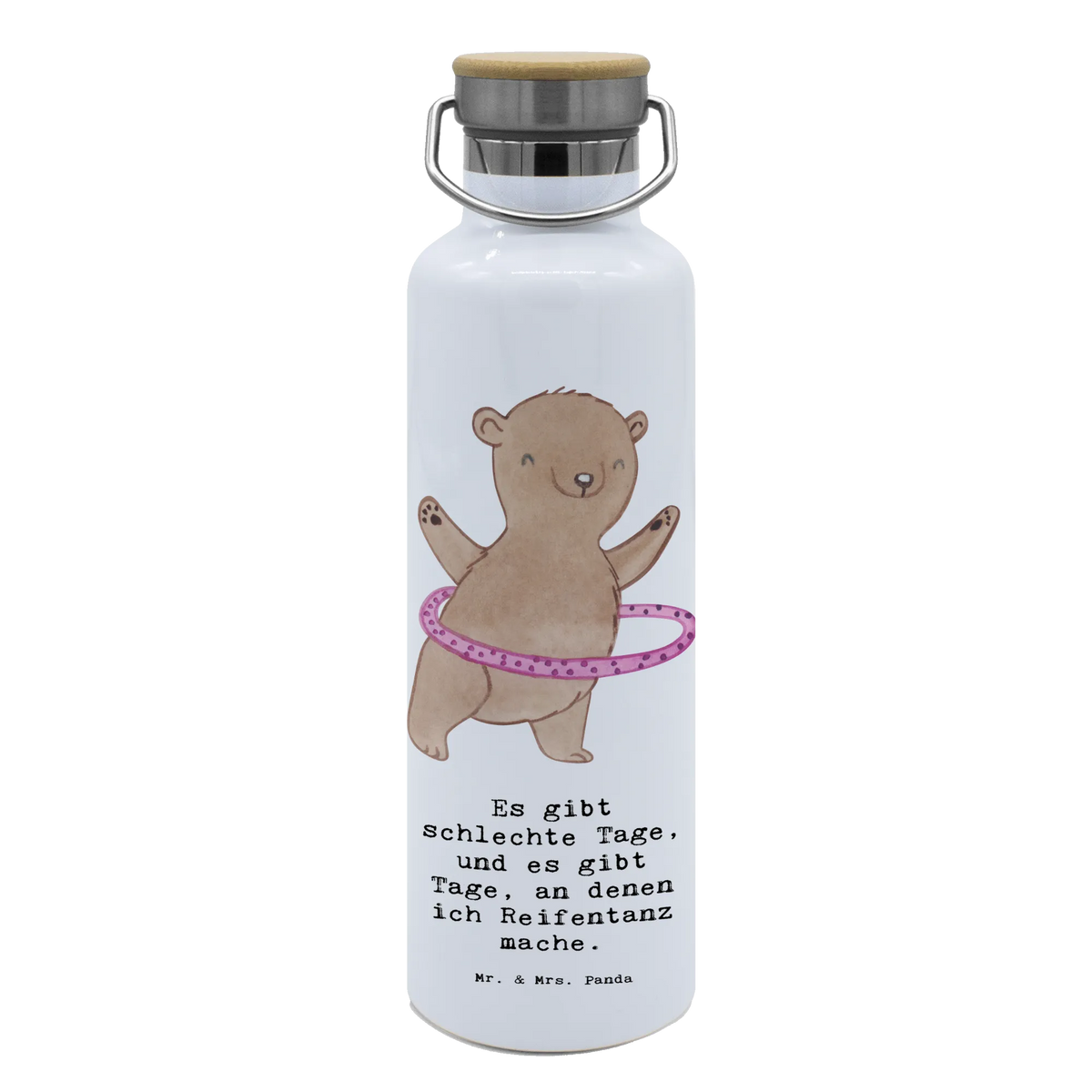 Personalised drinks bottle bear hula hoops Gift, sport, hobby, giving, thank you, award, profit, athlete, training, fitness, Hula Hoop