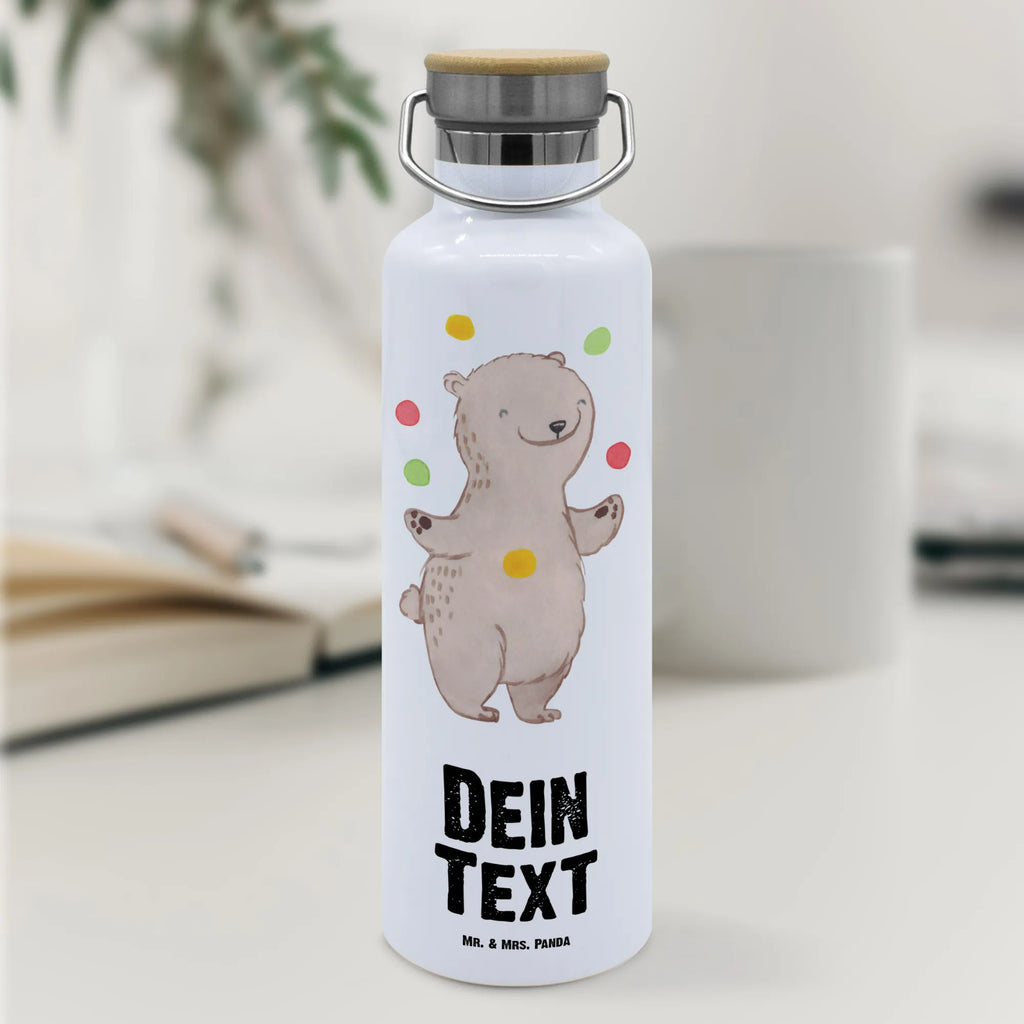 Personalised drinks bottle bear Juggle Gift, sport, hobby, giving, thank you, award, profit, athlete, juggler, Juggling, artistry, circus