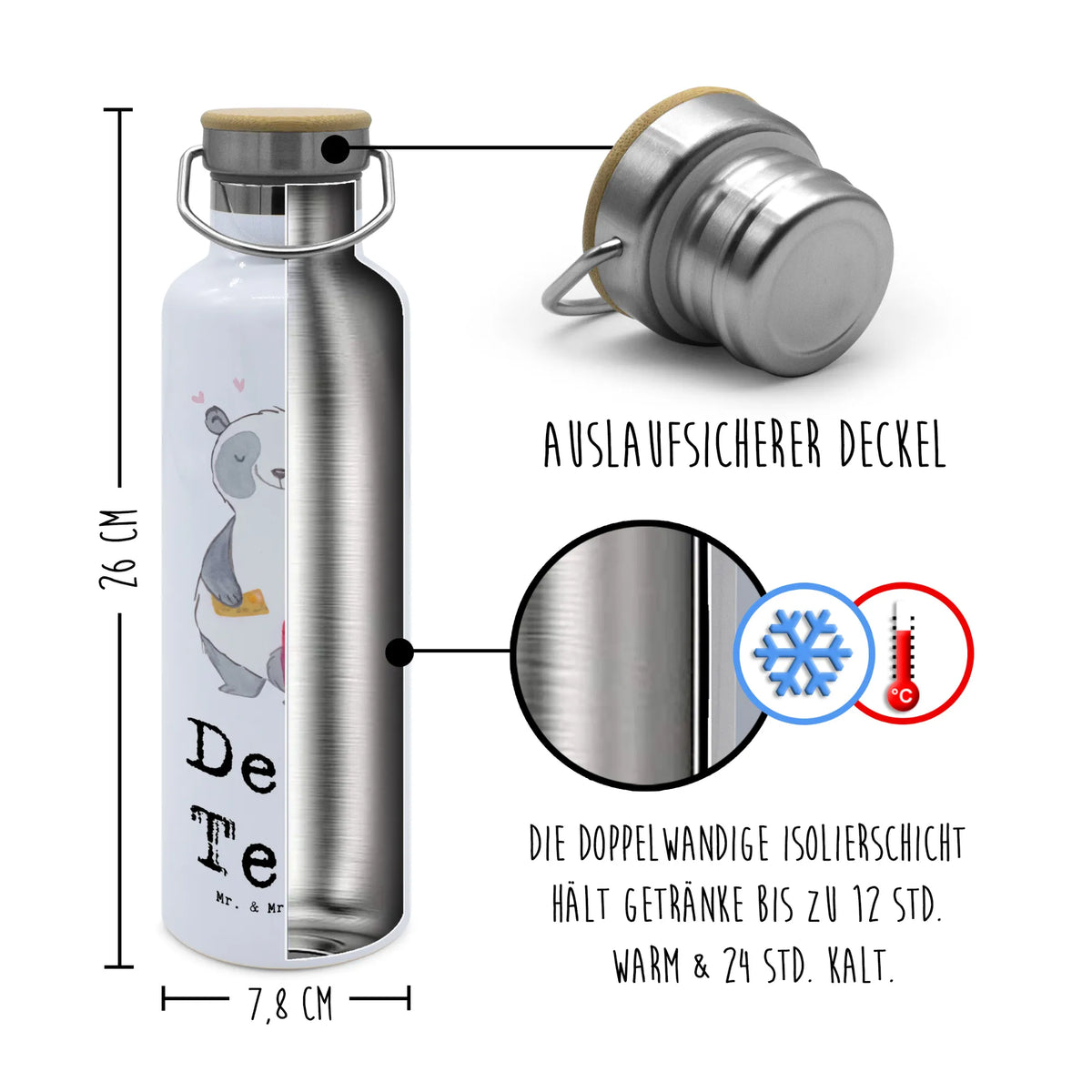 Personalised drinks bottle panda Shopping Gift, sport, hobby, giving, thank you, award, profit, athlete, shopping, Shopping