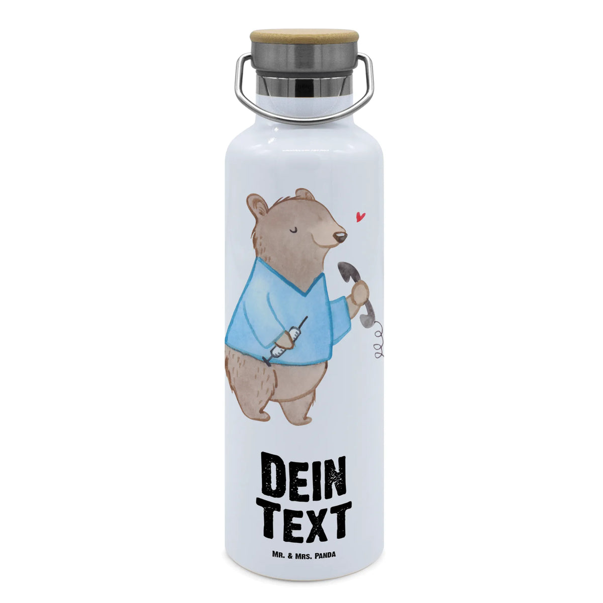 Personalizowana butelka na wodę pomocnik pielęgniarski Serce Zawód, Wykształcenie, Jubileusz, Pożegnanie, Emerytura, Kolega, Koleżanka, Prezent, Dawać, Pracownik, Współpracownik, Firma, Dziękuję, Dziękuję bardzo