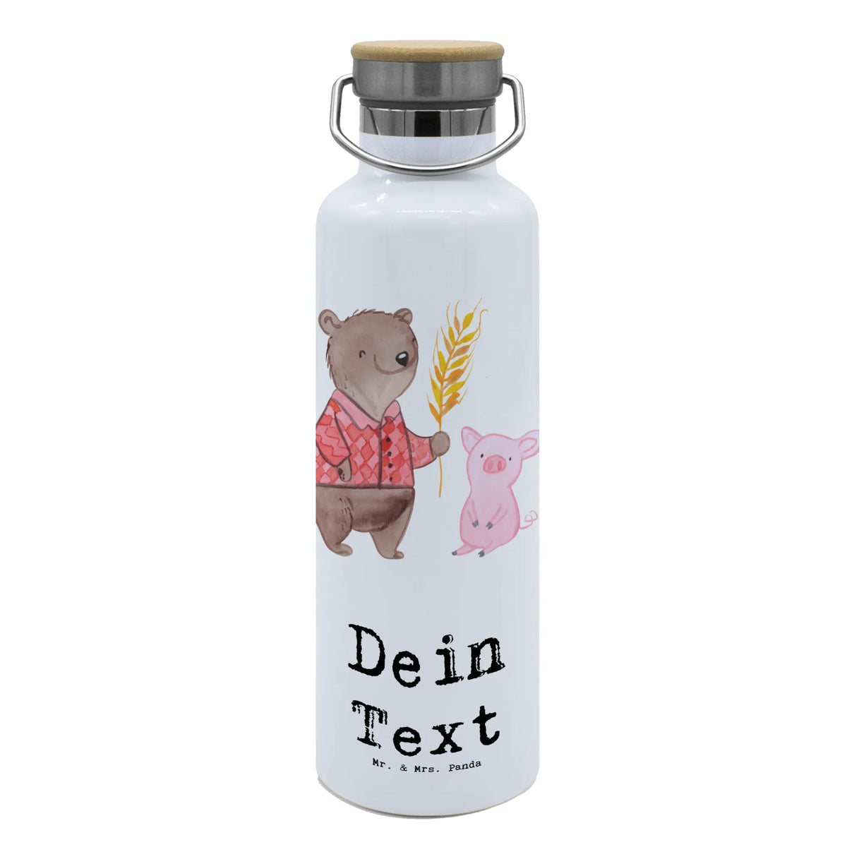 Personalizowana butelka na wodę Rolnik serce Prezent, Dziękuję, Zawód, Wykształcenie, Jubileusz, Pożegnanie, Emerytura, Kolega, Koleżanka, Dawać, Pracownik, Współpracownik, Dziękuję bardzo
