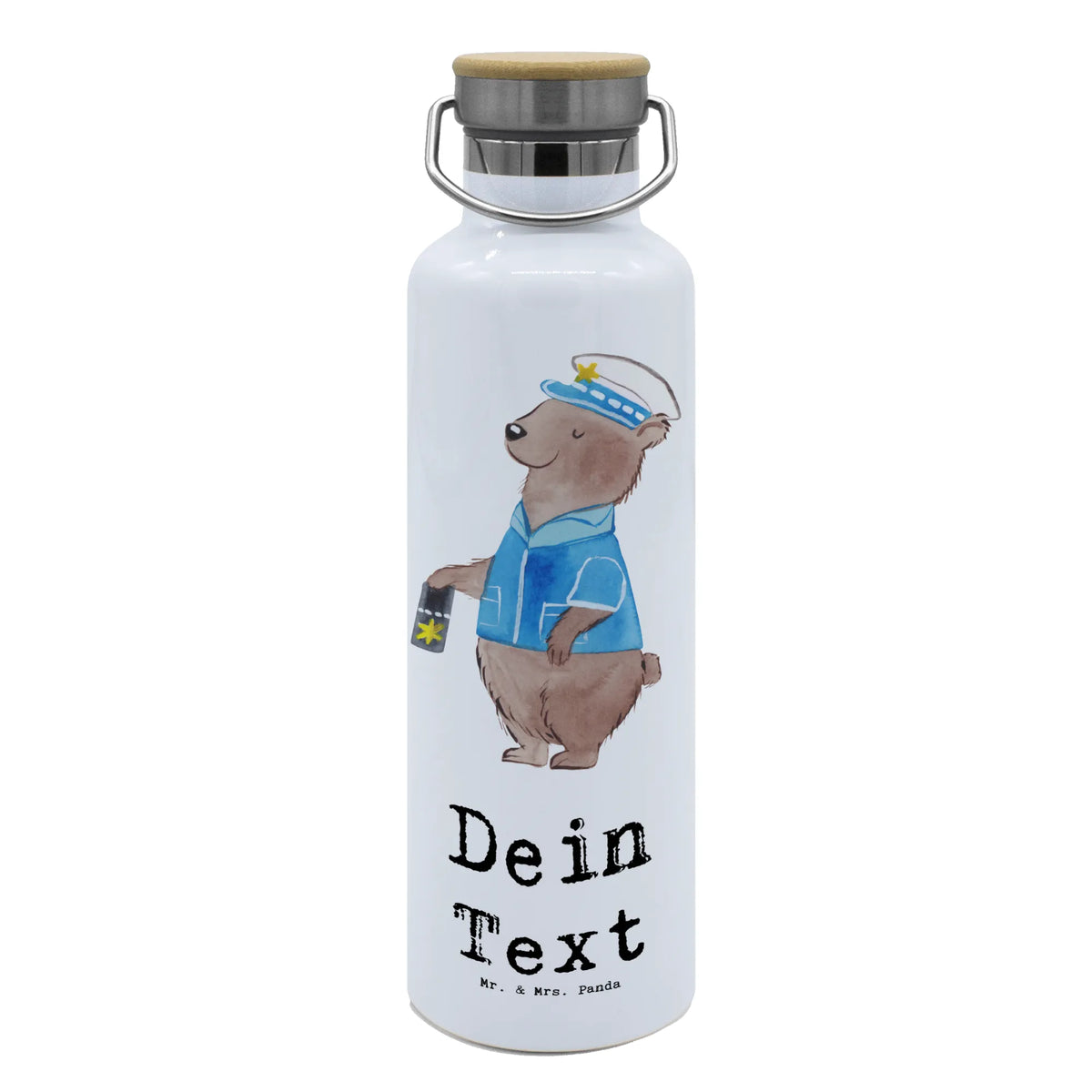 Personalised drinks bottle Police officer Heart gift, gift idea, best, farewell gift, passing exam, anniversary, retirement, promotion, job start, sayings, funny, profession