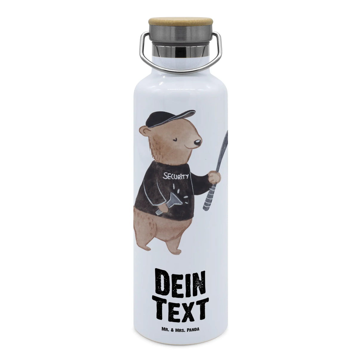 Personalizowana butelka na wodę pracownik ochrony serce Zawód, Wykształcenie, Jubileusz, Pożegnanie, Emerytura, Kolega, Koleżanka, Prezent, Dawać, Pracownik, Współpracownik, Firma, Dziękuję, Dziękuję bardzo