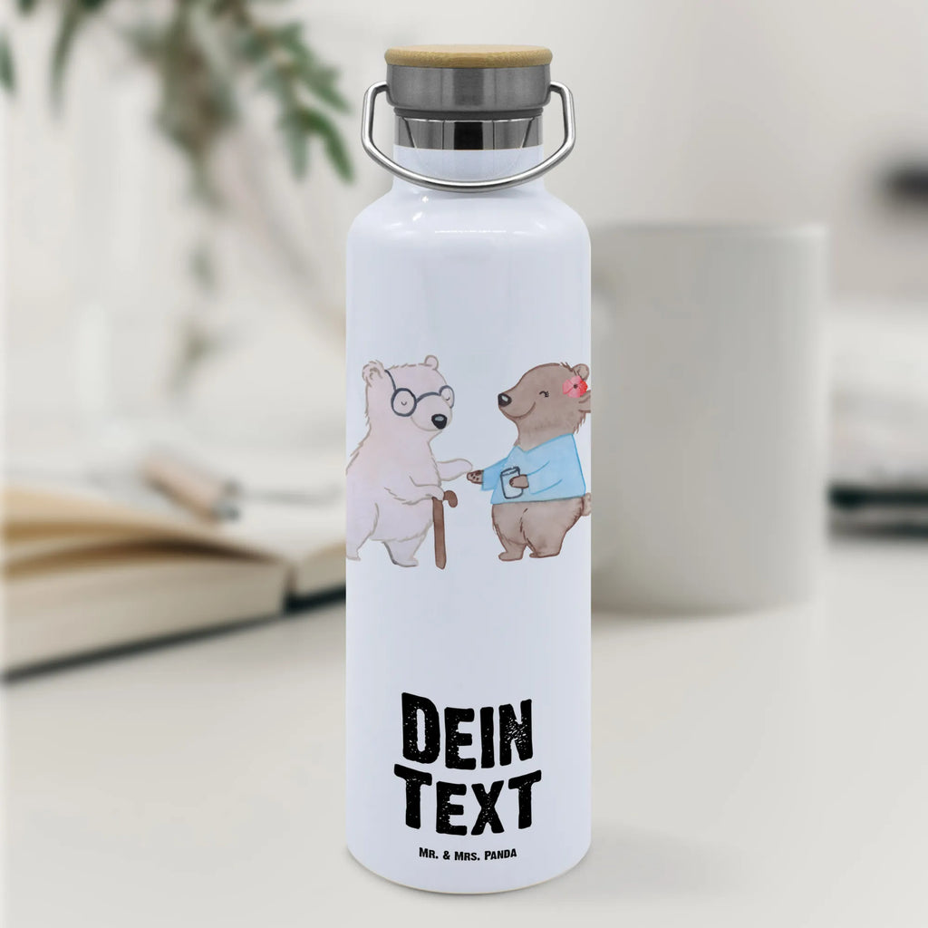 Personalised drinks bottle Geriatric nurse Heart gift, gift idea, best, farewell gift, passing exam, anniversary, retirement, promotion, job start, sayings, funny, profession