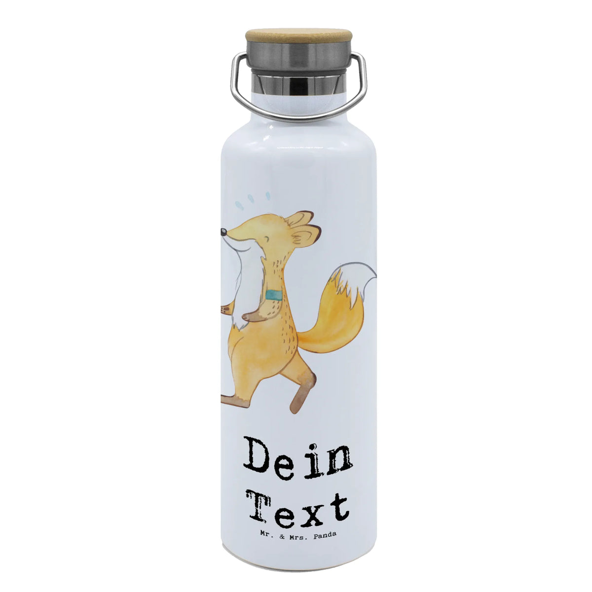Personalised drinks bottle Fox Jog Gift, sport, hobby, giving, thank you, award, profit, athlete, running, jogging