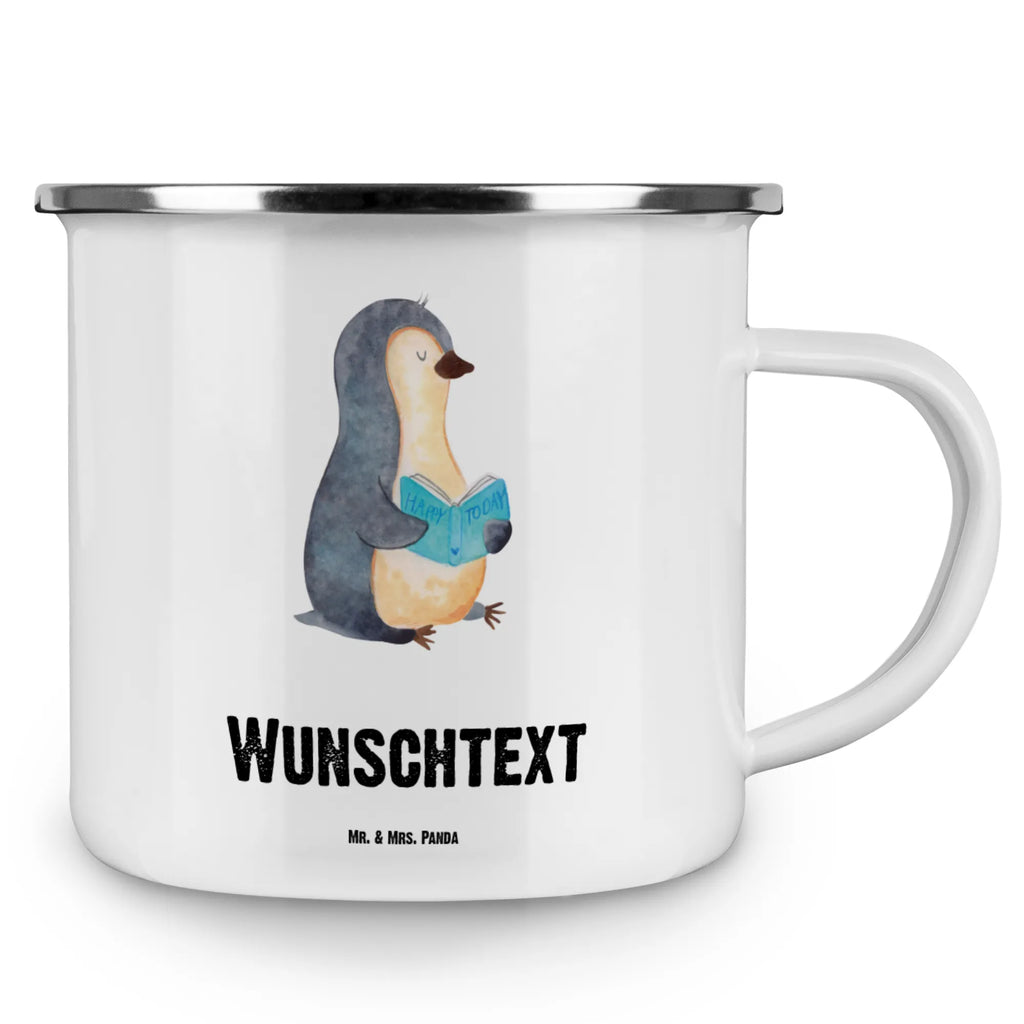 Personalised enamel cup Penguin A book Penguin, North Pole, Winter, Penguins, reading, leisure, penguins, book, vacation, doing nothing, bookworm, holidays, lazing around