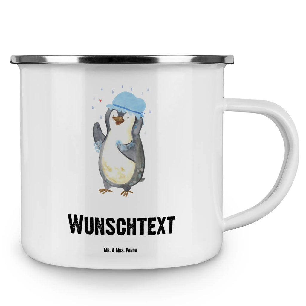 Personalised enamel cup Penguin have a shower Penguin, North Pole, Winter, Penguins, shower, new start, new beginning, life motto, penguins, being happy, motivation