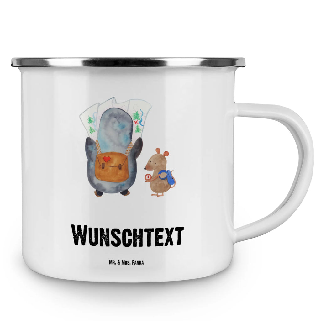 Personalisierte Emaille Tasse Pinguin & Maus Wanderer Emaille Tasse personalisiert, Campinggeschirr personalsisert, personalisierte tassen, tasse mit namen, personalisierte tasse, tasse bedrucken, tassen bedrucken, Namenstasse, tasse selbst gestalten, Campingtasse personalisiert, Campingtasse bedrucken, Emaille Tasse mit Namen, Pinguin, Wanderlust, Abenteuer, Roadtrip, Ausflug, wandern, Abenteurer, Pinguine