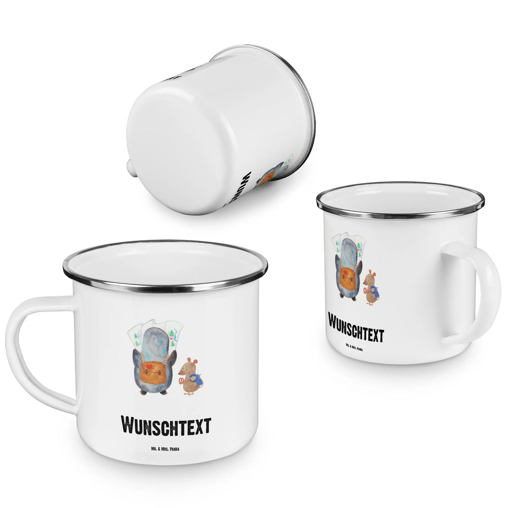 Personalisierte Emaille Tasse Pinguin & Maus Wanderer Emaille Tasse personalisiert, Campinggeschirr personalsisert, personalisierte tassen, tasse mit namen, personalisierte tasse, tasse bedrucken, tassen bedrucken, Namenstasse, tasse selbst gestalten, Campingtasse personalisiert, Campingtasse bedrucken, Emaille Tasse mit Namen, Pinguin, Wanderlust, Abenteuer, Roadtrip, Ausflug, wandern, Abenteurer, Pinguine