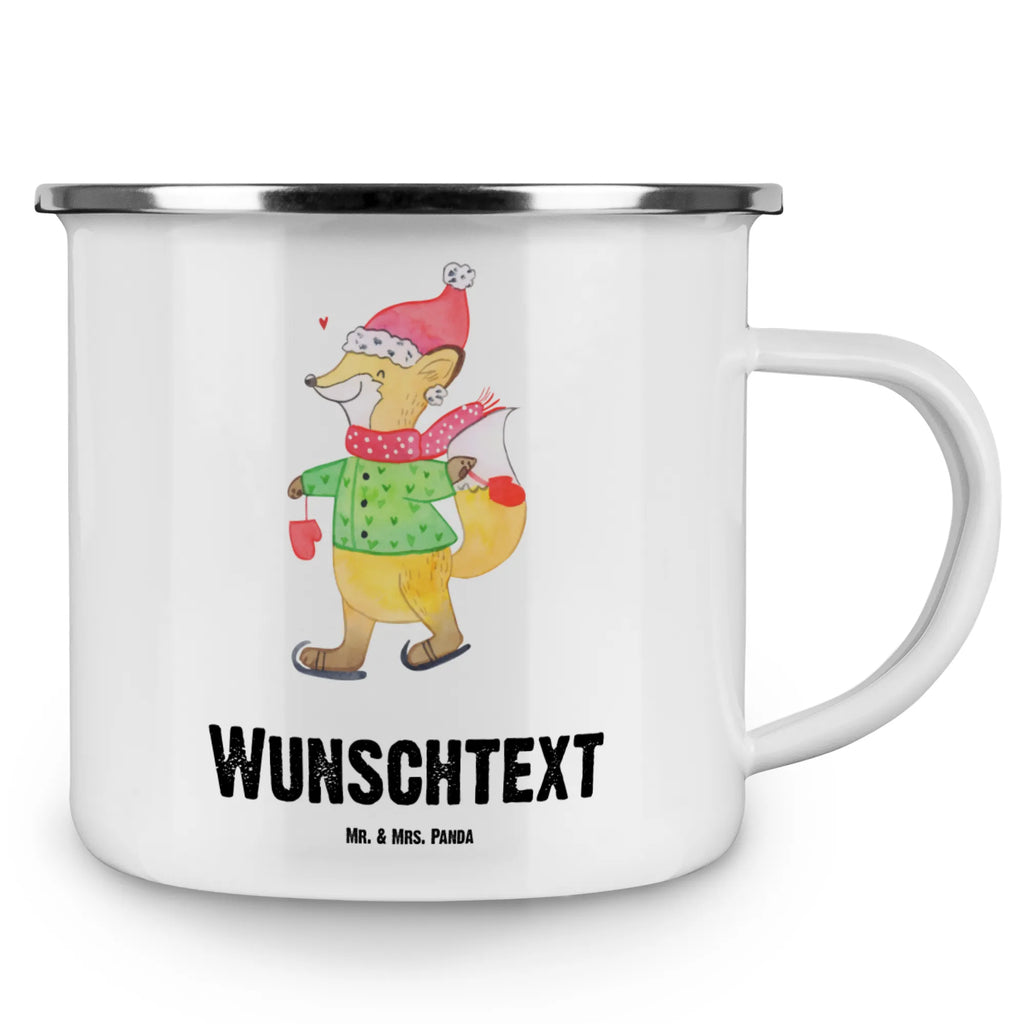 Personalised enamel cup Fox skates Winter, Christmas, Christmas time, snow, christmas present, winter, santa claus, christmas tree, christmas, christmas eve, fir tree, christmas days, christmas time