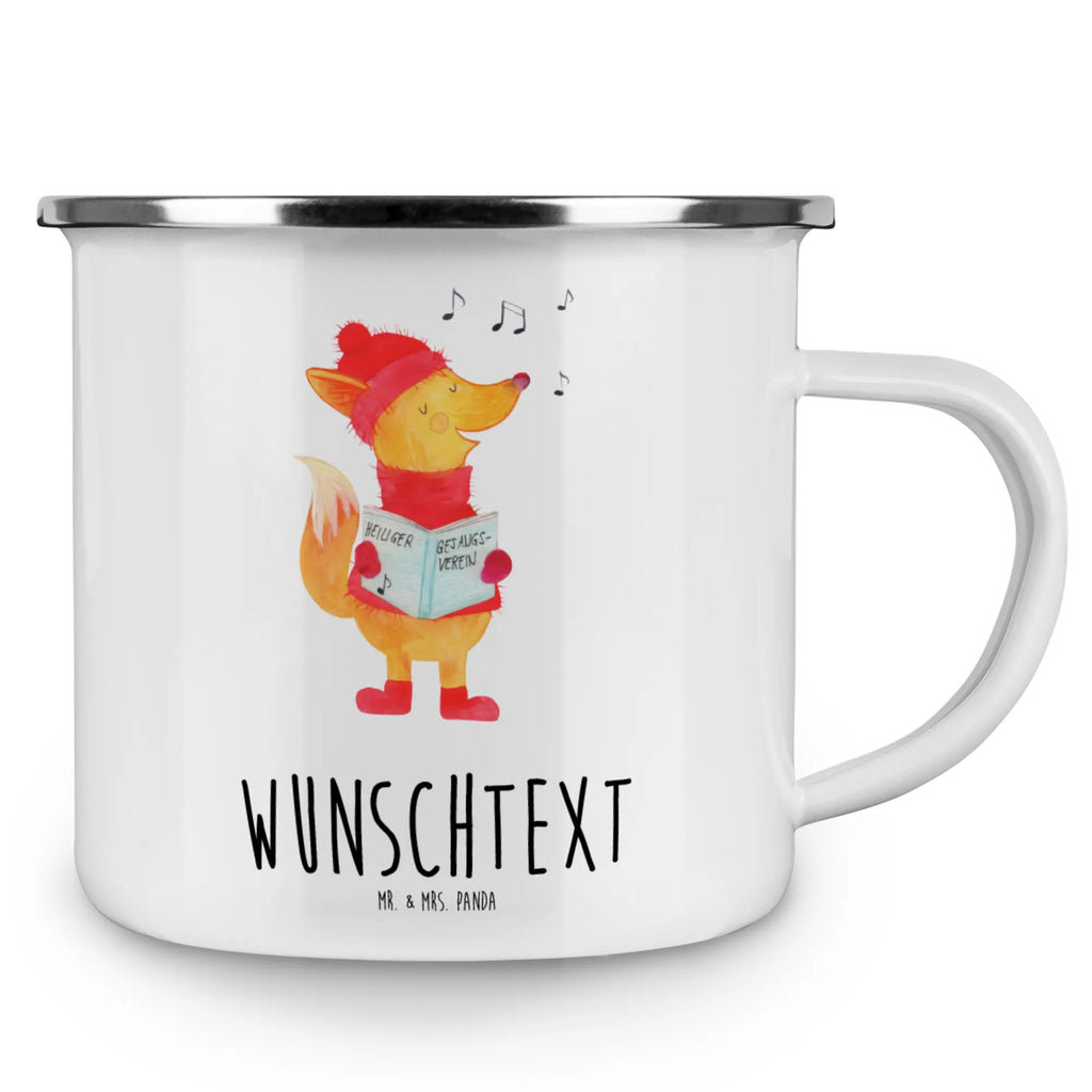Personalisierte Emaille Tasse Fuchs Sänger Campingtasse personalisiert, personalisierte tasse, Namenstasse, tasse bedrucken, Emaille Tasse personalisiert, tassen bedrucken, Emaille Tasse mit Namen, personalisierte tassen, Campinggeschirr personalsisert, Campingtasse bedrucken, tasse selbst gestalten, tasse mit namen, Winter, Weihnachten, Weihnachtsdeko, Nikolaus, Advent, Heiligabend, Wintermotiv, Sänger, Fuchs, Füchse, Weihnachtslieder, Singen, Geschenk Sänger