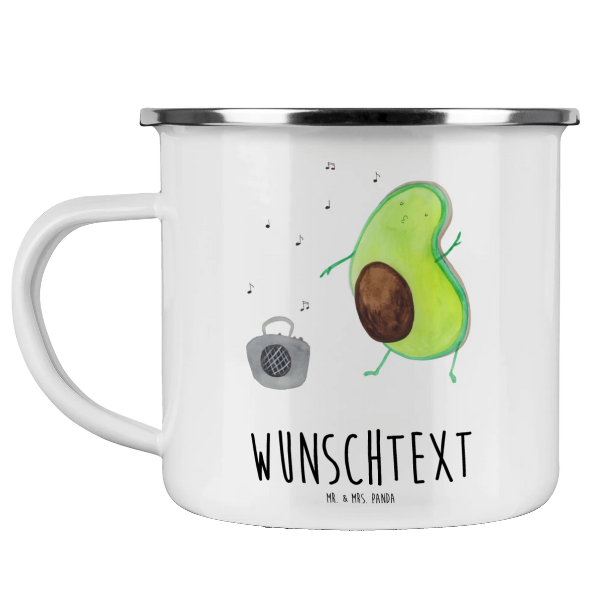 Personalised enamel cup avocado Dance avocado, vegetables