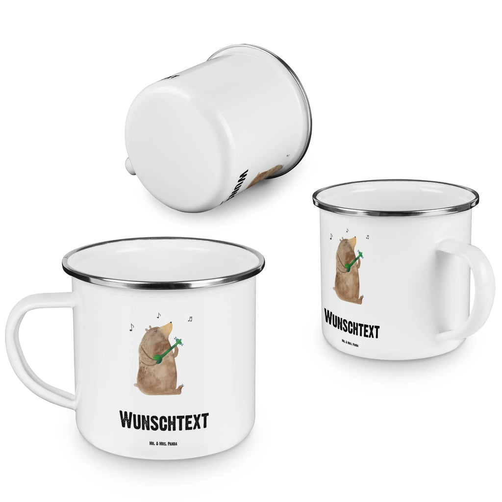 Personalisierte Emaille Tasse Bär Gitarre Campingtasse personalisiert, Emaille Tasse mit Namen, Campingtasse bedrucken, personalisierte tasse, tasse selbst gestalten, personalisierte tassen, Emaille Tasse personalisiert, Campinggeschirr personalsisert, tasse bedrucken, tassen bedrucken, tasse mit namen, Namenstasse, Bär, Teddy, Teddybär