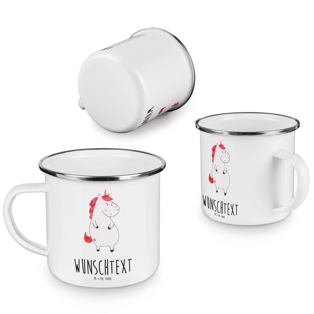 Spersonalizowany kubek emaliowany Jednorożec gniew Jednorożec, jednorożce, dekoracje jednorożca, jednorożec