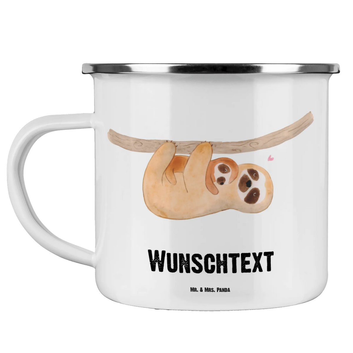 Personalised enamel cup sloth child trend animal, birth, child, mother