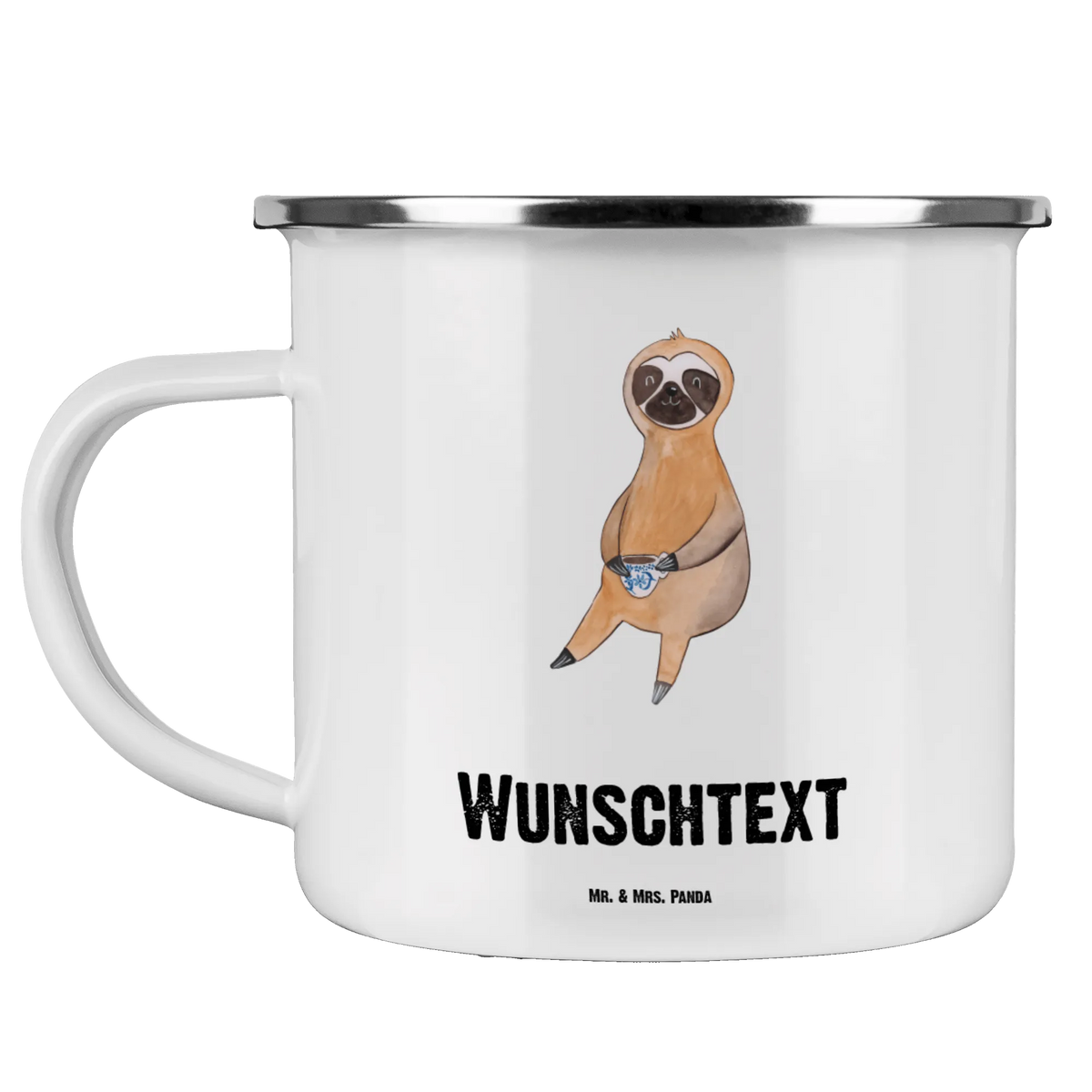 Personalised enamel cup sloth Coffee Sloth, sloth, trend animal, morning grumbler, favourite animal, early riser, connoisseur, first coffee, coffee cup, coffee, lazy