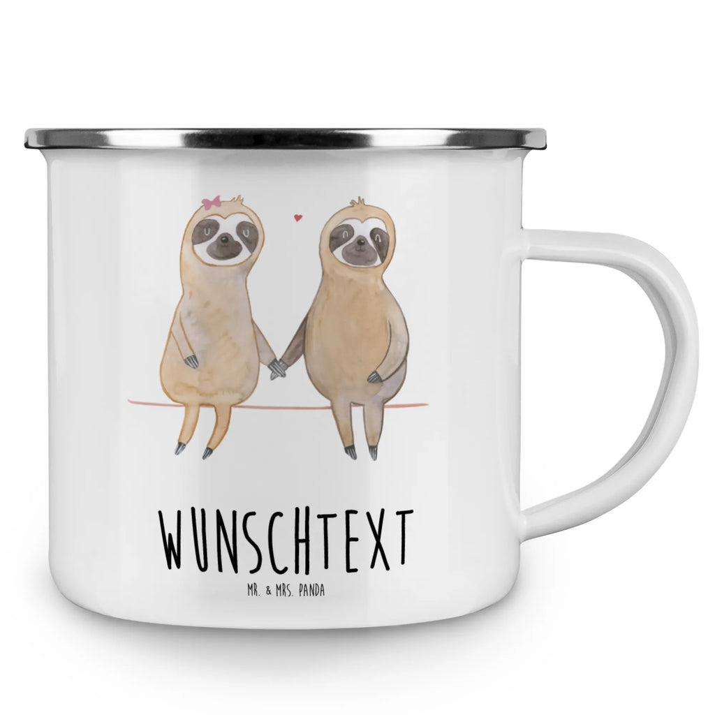 Personalised enamel cup sloth pair Sloth, sloth, trend animal, sloth love, in love, sloth couple, relax, love, lovers, favourite animal, lazy, together, engaged