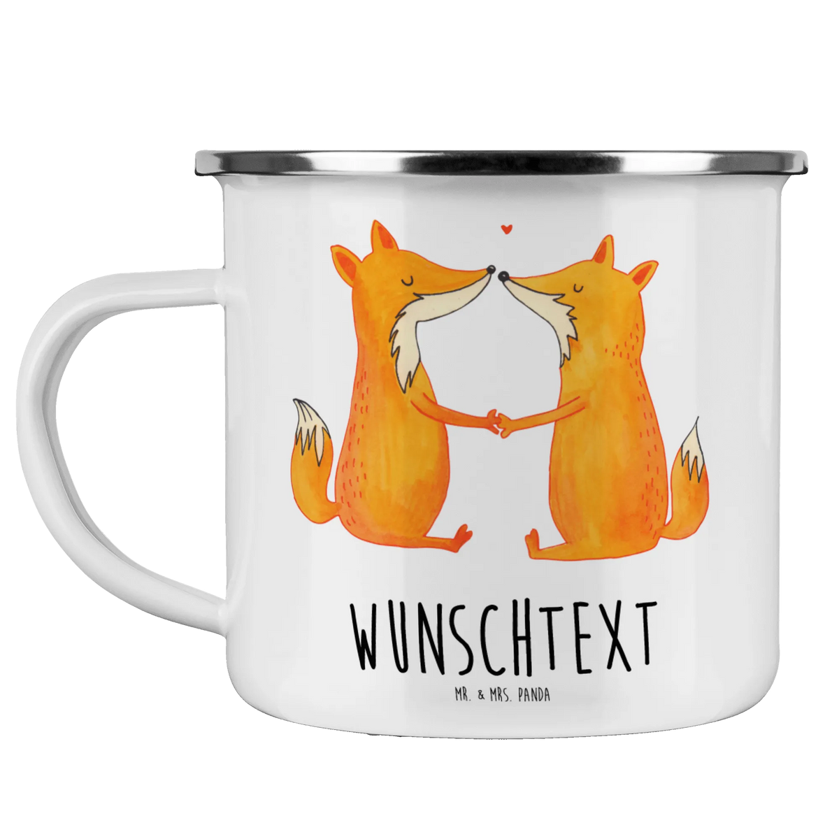 Personalised enamel cup foxes Love fox, foxes, forest wildlife, clever as a fox, animal lover, lovers, partner, wife, marriage, husband, proof of love, couple, fiancée, love, boyfriend, girlfriend
