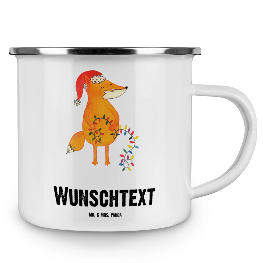 Personalised enamel cup Fox Christmas Winter, Christmas, Christmas time, snow, Christmas Eve, Fox, Santa Claus, Gift Christmas, Saying beautiful, Foxes