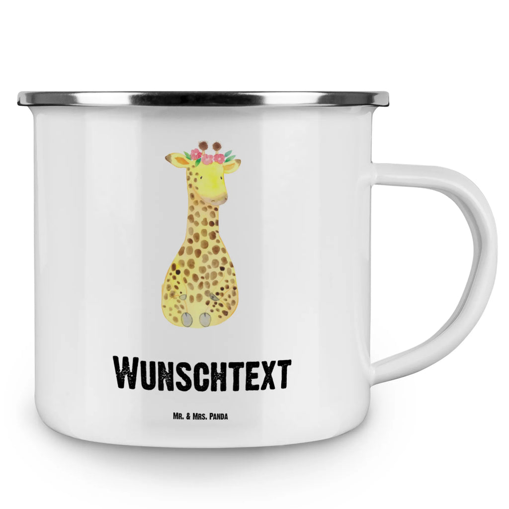 Personalisierte Emaille Tasse Giraffe Blumenkranz Emaille Tasse mit Namen, tasse mit namen, Campinggeschirr personalsisert, Namenstasse, Campingtasse personalisiert, Campingtasse bedrucken, personalisierte tasse, tasse bedrucken, tassen bedrucken, Emaille Tasse personalisiert, tasse selbst gestalten, personalisierte tassen, Afrika, Wildtiere, Abenteurer, Blumenkranz, Giraffe, Freundin, Selbstliebe