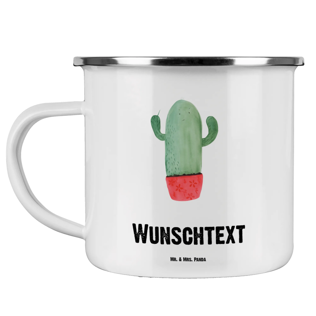 Personalised enamel cup cactus Fury cactus, cactuses, plants, cactus plant, small green cactus, boss, office life, colleague, angry, annoy, office, school