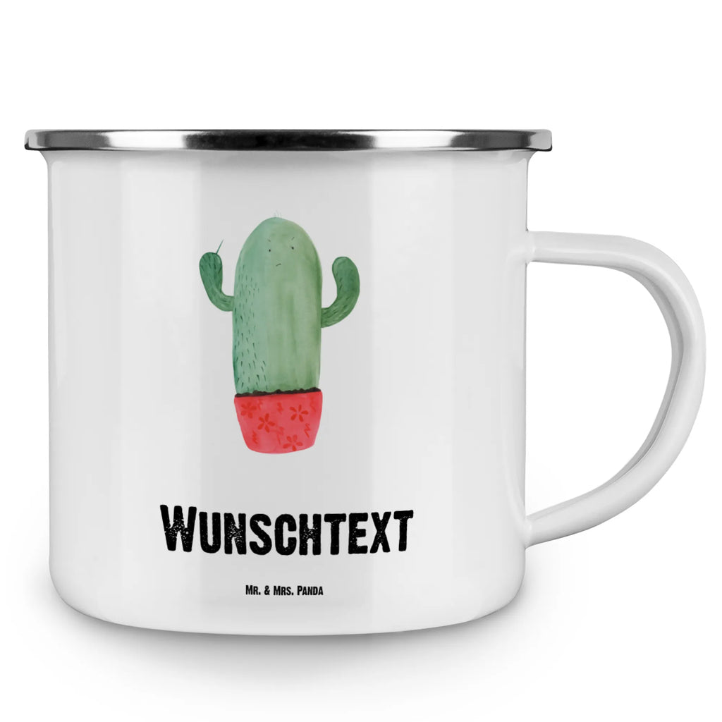 Personalised enamel cup cactus Fury cactus, cactuses, plants, cactus plant, small green cactus, boss, office life, colleague, angry, annoy, office, school