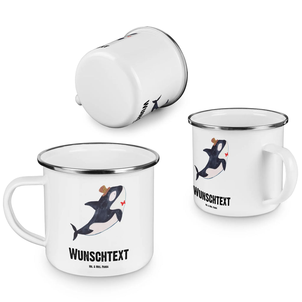 Personalisierte Emaille Tasse Orca Zylinder personalisierte tasse, tasse selbst gestalten, tasse bedrucken, personalisierte tassen, Campingtasse personalisiert, tasse mit namen, Namenstasse, Emaille Tasse mit Namen, Campinggeschirr personalsisert, Emaille Tasse personalisiert, Campingtasse bedrucken, tassen bedrucken, Meerestiere, Meer, Urlaub, Glückwunsch, Feier, Glitter, Fete, Konfetti, Fest, Geburtstag, Narwal, Glitzer, Orca