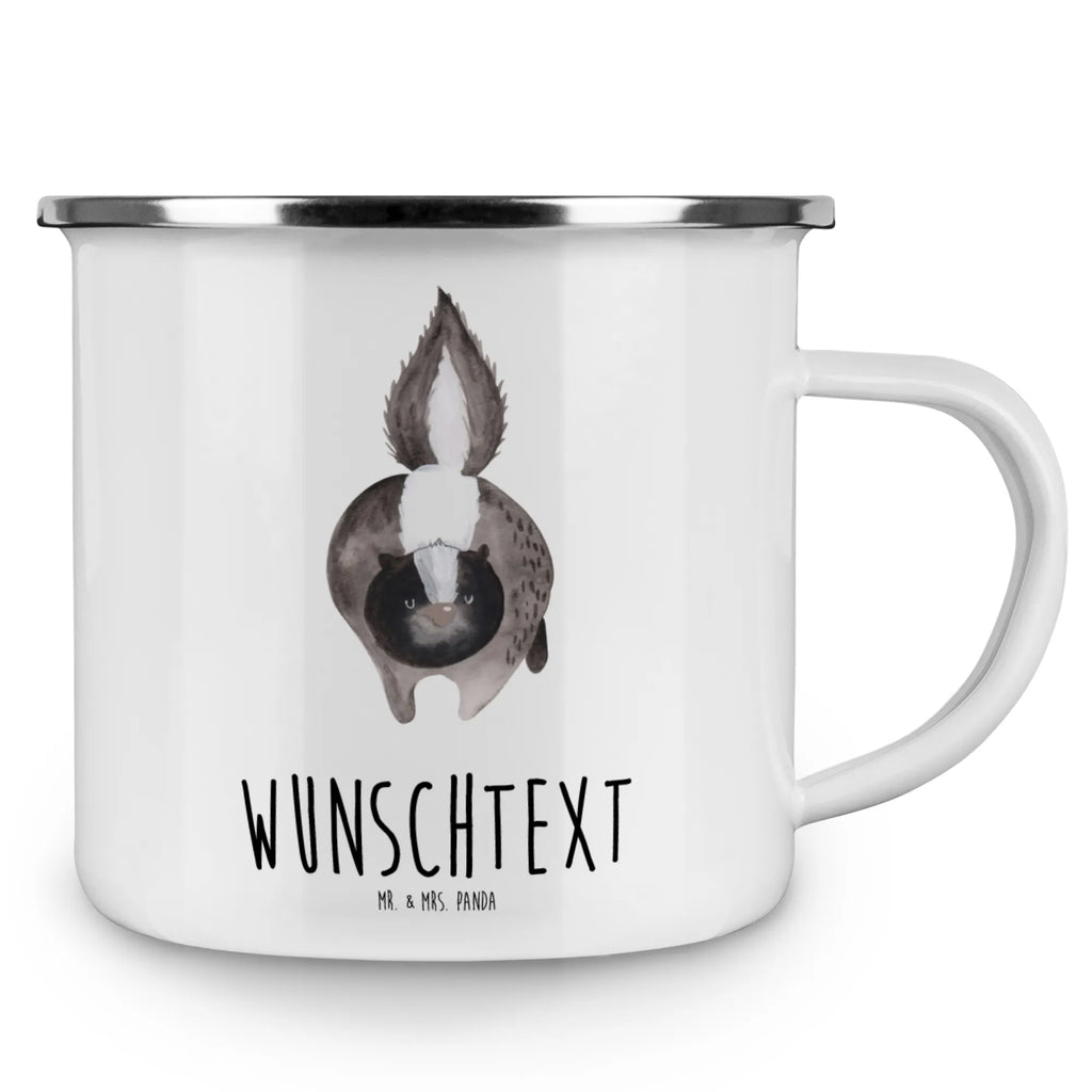 Personalisierte Emaille Tasse Stinktier Angriff Campinggeschirr personalsisert, tasse selbst gestalten, tassen bedrucken, Campingtasse personalisiert, tasse mit namen, personalisierte tasse, Emaille Tasse personalisiert, tasse bedrucken, Emaille Tasse mit Namen, Campingtasse bedrucken, personalisierte tassen, Namenstasse, Stinktier, Skunk, Stinki, wütend, Raubtier, Drohung, Stinker, Wildtier